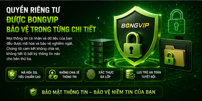 Quyền riêng tư được Bongvip bảo vệ trong từng chi tiết