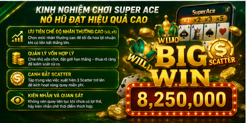 Kinh nghiệm chơi Super ACE nổ hũ đạt hiệu quả cao